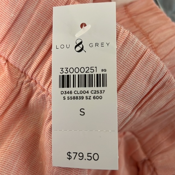 Loft never been worn, salmon linen pant with elastic waist - Picture 3 of 3